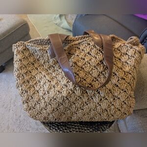 Limited Edition Brown Woven Tote Bag